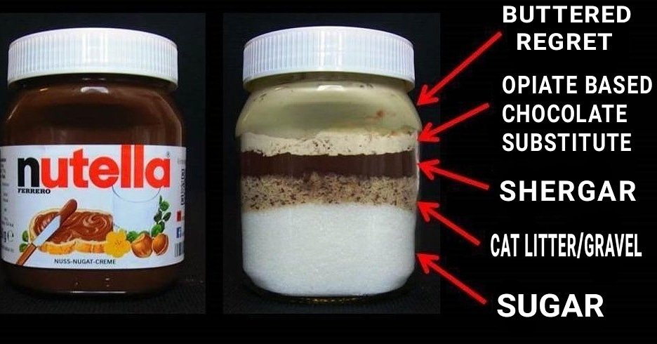 geraintgriffith's tweet photo. I used to quite like Nutella until I saw the picture of it split up into its constituent parts.. https://t.co/zxv78riqms