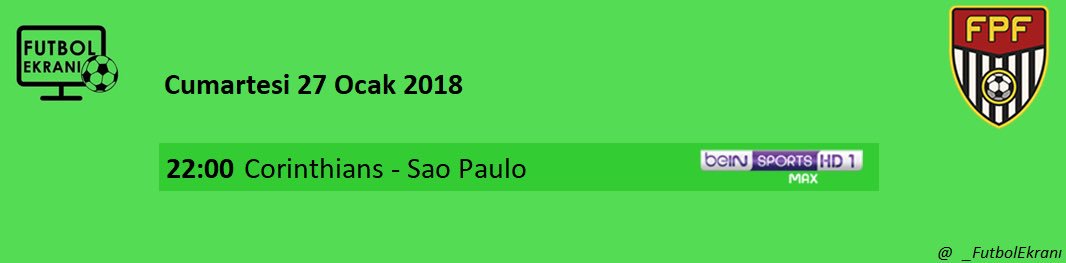 _futbolekrani's tweet photo. 🇧🇷Brezilya Paulista Liginde ve Carioca Liginde gecenin programı
Maçlar @beINSPORTS_TR Max HD 1 ve BeinConnect ekranlarda

#Paulistao2018 #carioca #flamengo #vascodagama #corinthians #saopaulo #beinsports #futbolekranı https://t.co/AN0kE8MLMu