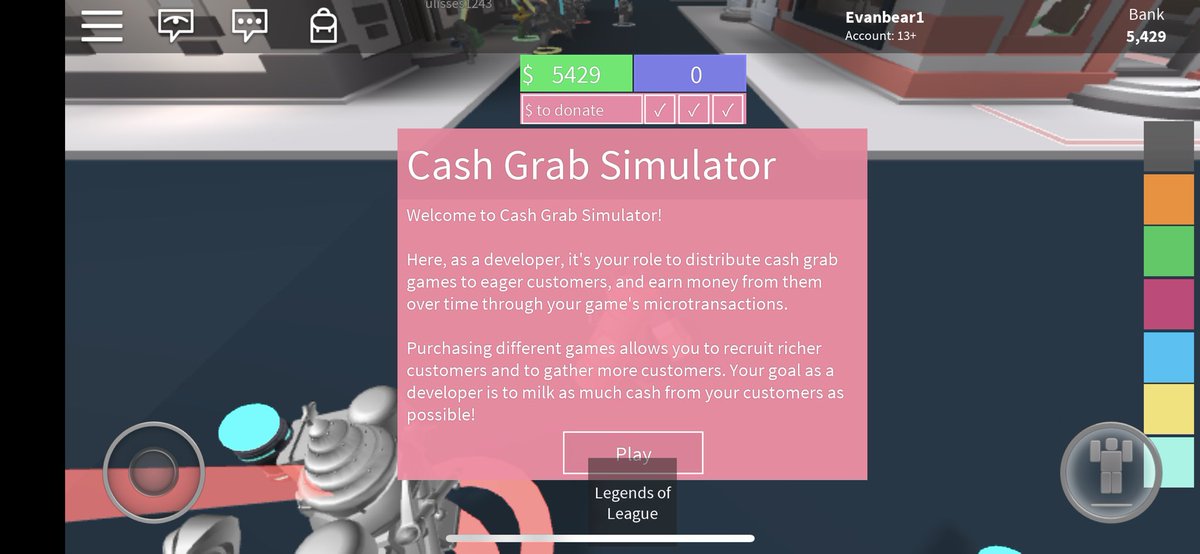 Roblox Layout Jockeyunderwars Com - roblox cash grab simulator money hack