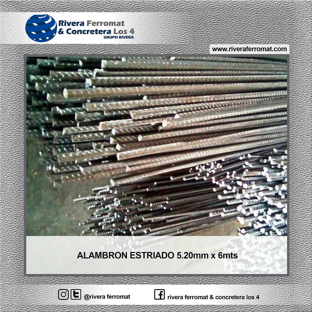 Tenemos a disponibilidad Alambron Estriado 5.2mm x 6 mts Contáctanos Somos los expertos en #27Ene #hierro #materialesparalaconstruccion #Construccion #ConstruccionCivil #agregados #alambrones #barrasestriadas #barraslisas