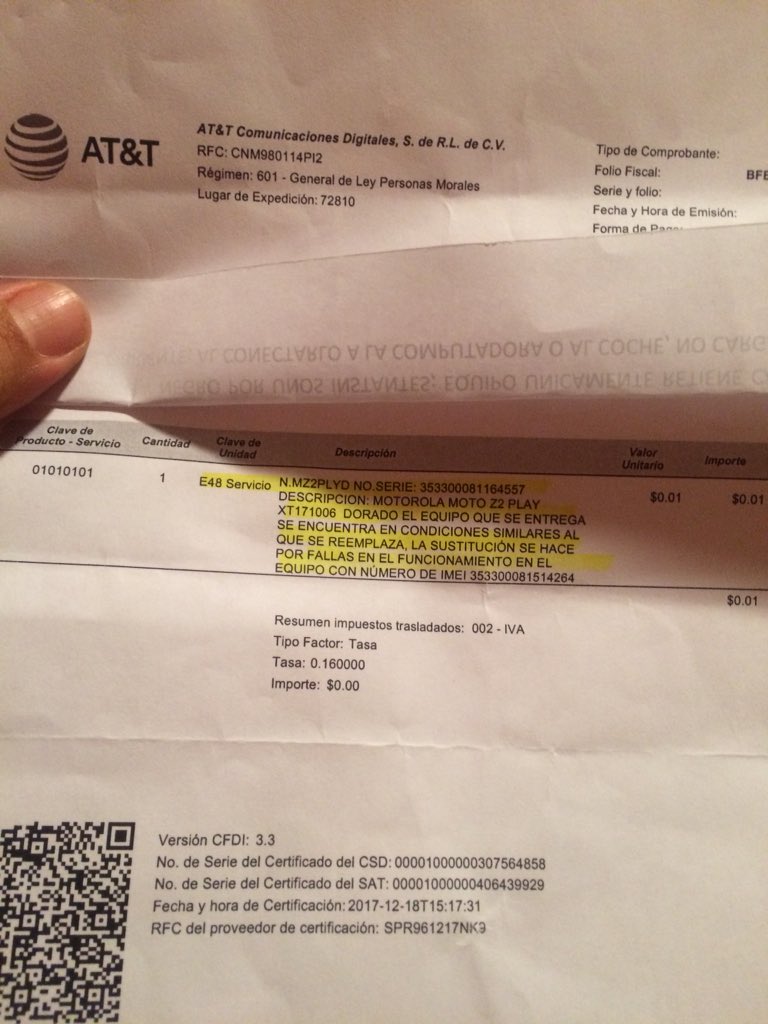 elisregina73's tweet photo. Creo que con esto ya puedo poner mi queja en PROFECO @ATT @ATTMx @ATTMxAyuda @MotorolaSoporte https://t.co/VkVpLN1UaZ