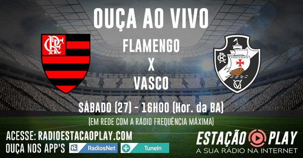 RdEstacaoPlay's tweet photo. CARIOCÃO AO VIVO NA RÁDIO ESTAÇÃO PLAY!

Acompanhe o confronto entre #Flamengo x #Vasco, válido pela fase de grupos da Taça Guanabara!

► Ouça AO VIVO:
https://t.co/RxY50eLTRH
https://t.co/TImfsHuO8g

Parceria: @FMWebRadio
#aovivo #noar #cariocao2018 https://t.co/NOD6ilDaz4