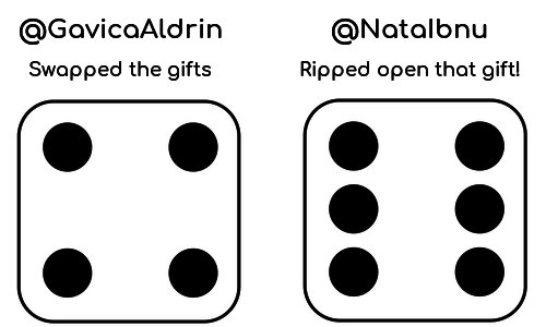 You roll the dice and ...
Inside their gift, <a href="/GavicaAldrin/">Aldrin Gavica</a> had 12 $PINK (0.54 $USD)

44 $PINK (2 $USD) was unwrapped by <a href="/NataIbnu/">Ibnu Nata</a>

You can donate your gift to educationaltheatrefoundation.org by replying "donate 73423"