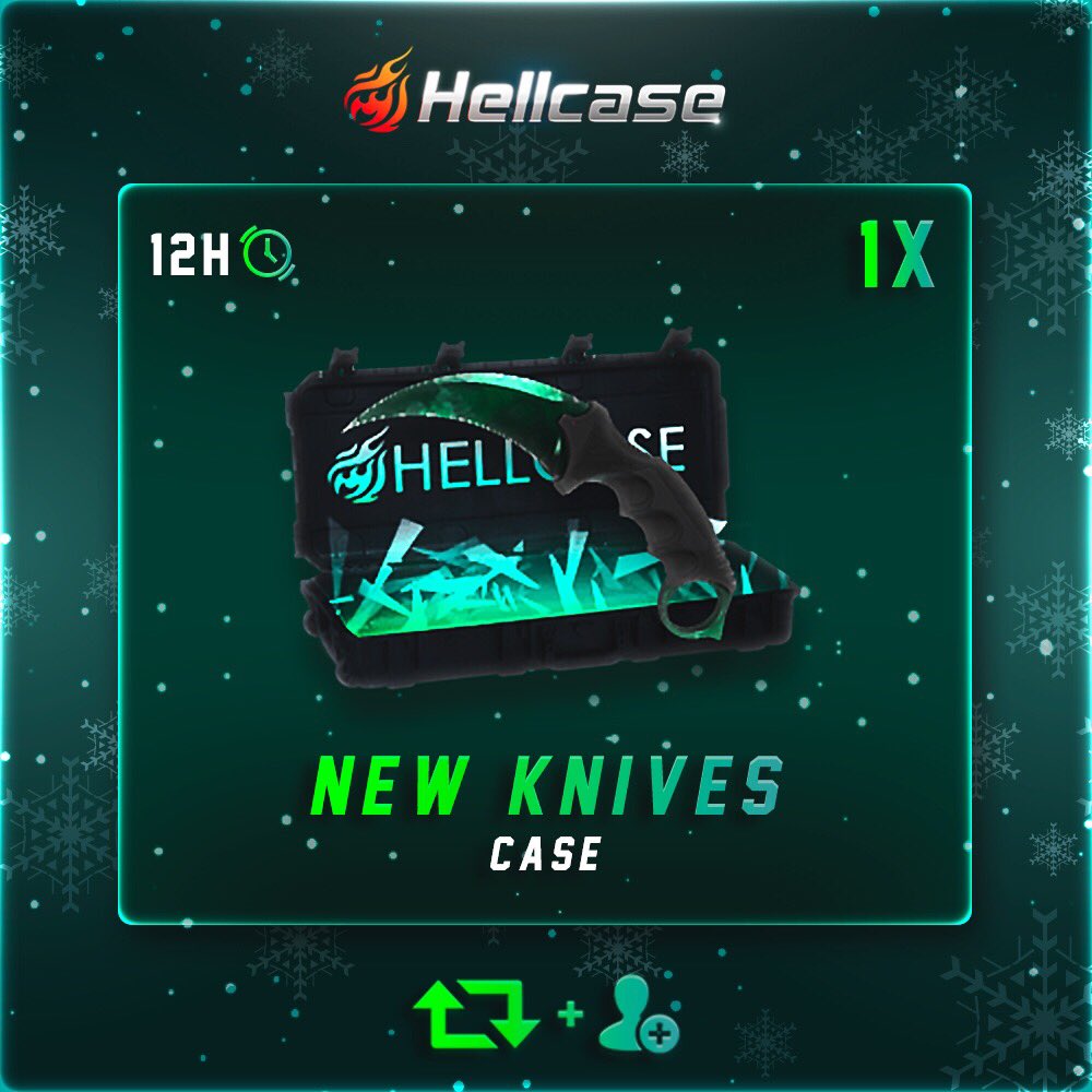 hellcase's tweet photo. ❄️ New Knives Case #Giveaway:
 ❗️ CLICK https://t.co/LJhvePAFQQ
⛄️ Like + RT + Follow us
⛄️ Paste your profile URL

🏆Winner in 12 hours! https://t.co/NV0cZ2OjQI