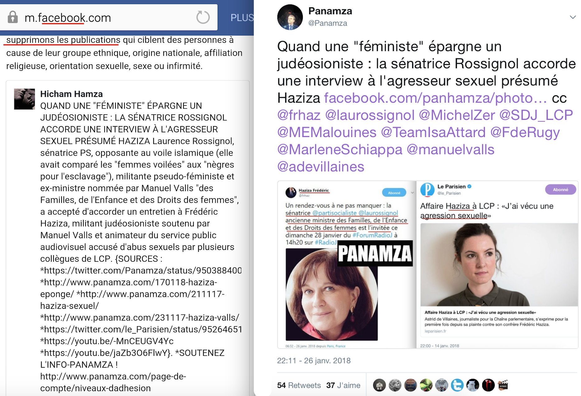 Panamza expose le traitement de faveur de Frédéric Haziza par une sénatrice 