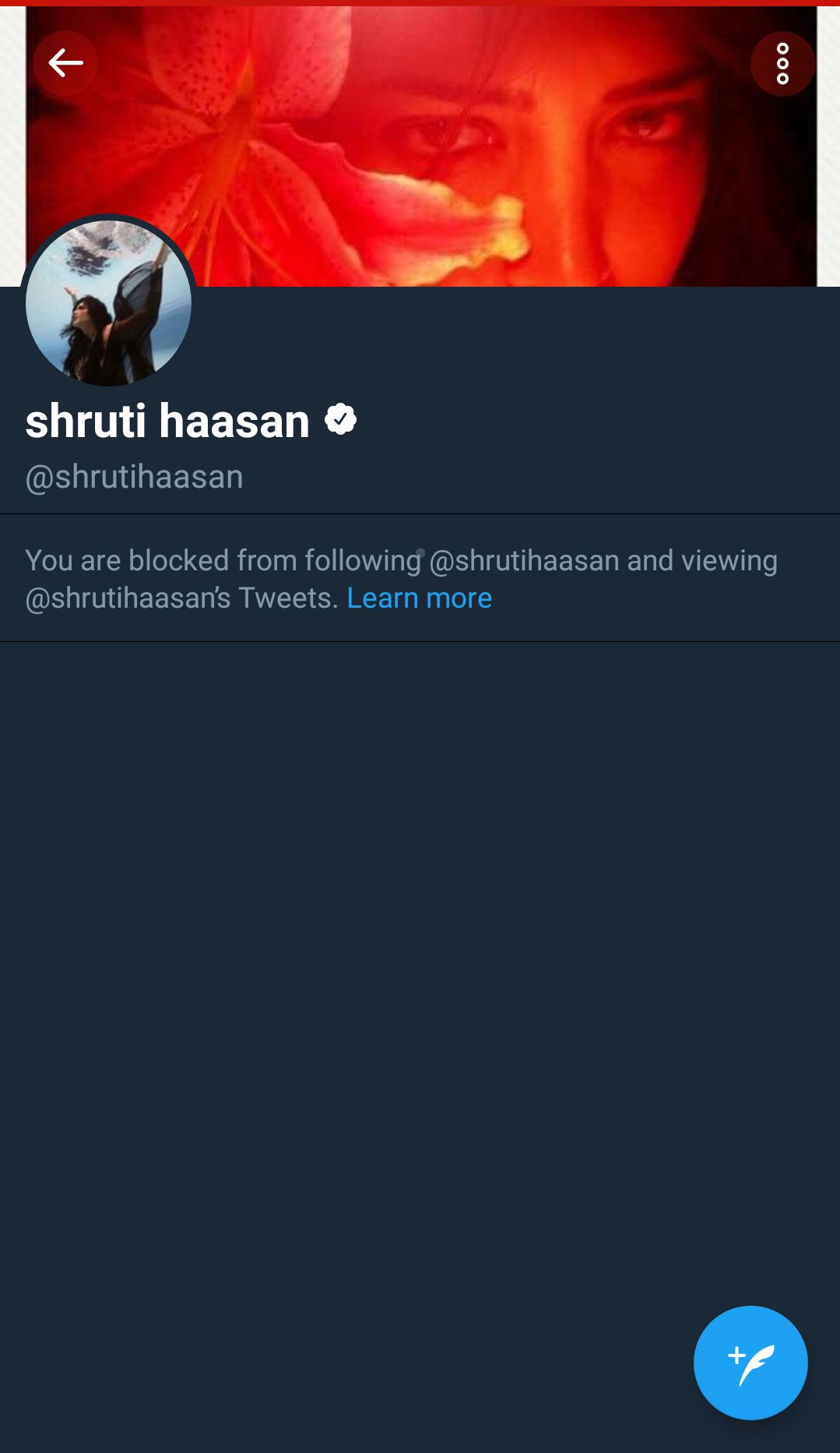 Happy Birthday Shruti Haasan.  Unblock me.   