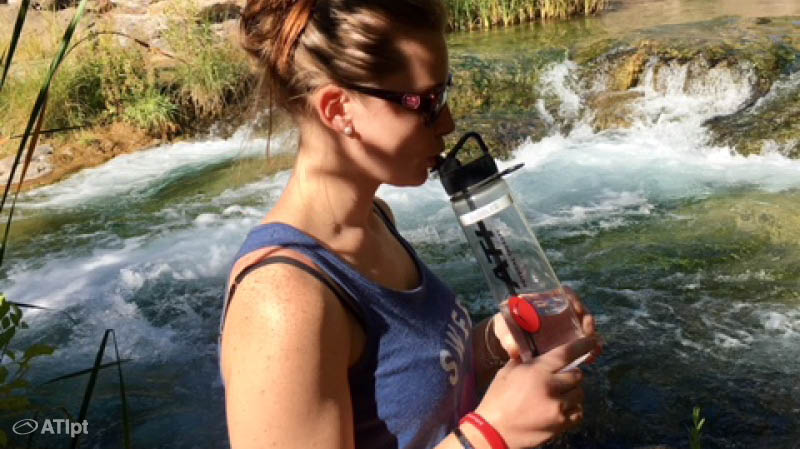 ATIPT's tweet photo. While hiking in #FossilCreek, AZ, Staci Shiefelbein, PTA at our Downers Grove, IL clinic, was representing ATI with her wristband and water bottle! #ATIOutside https://t.co/CTJnJ83N97