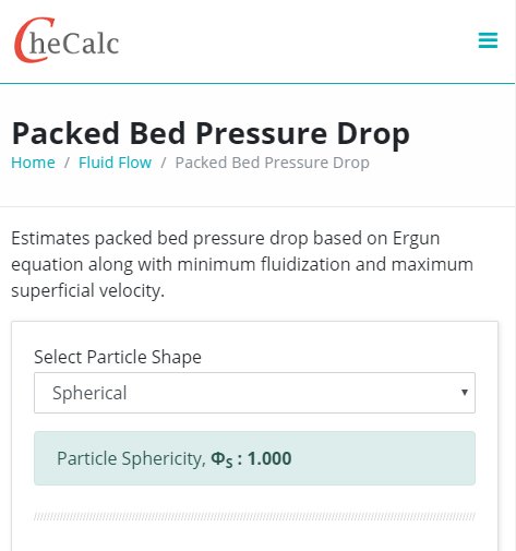 CheCalc's tweet photo. We are pleased to add calculation for packed bed pressure drop at https://t.co/XVOlHlNJNP with additional feature of downloading the calculation report in pdf format. https://t.co/EQYksrra8y