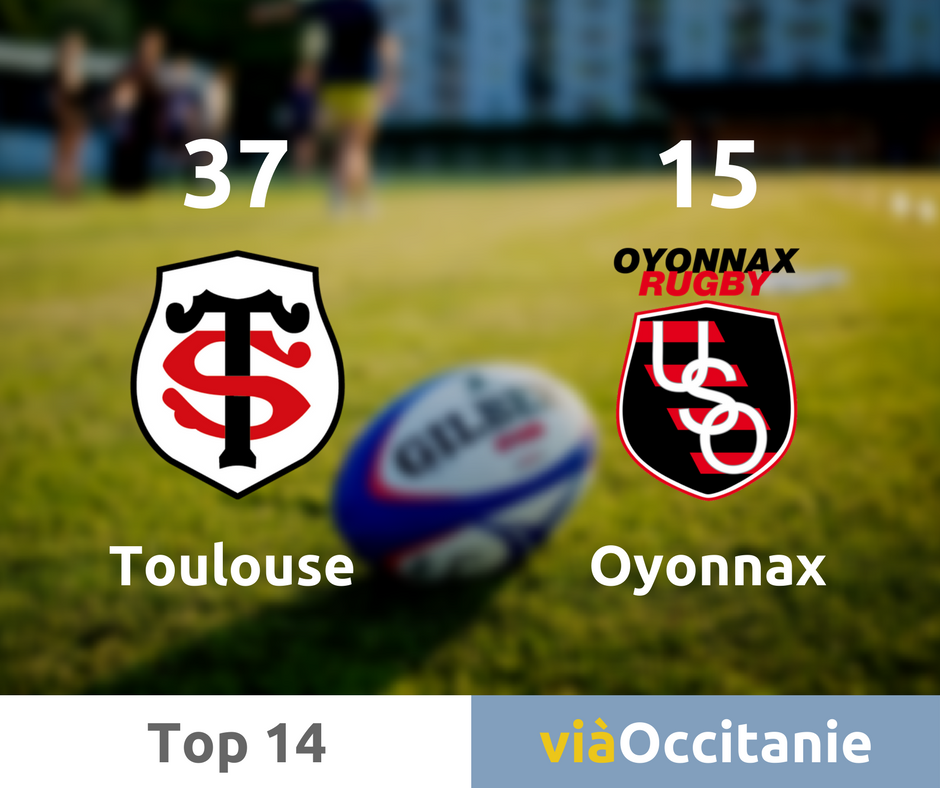 viaOccitanieTV's tweet photo. #Rugby #TOP14 #STUSO Le @StadeToulousain s'impose à domicile face à @OyonnaxRugby ! Bonus offensif en prime ! https://t.co/fHcodYeqHi
