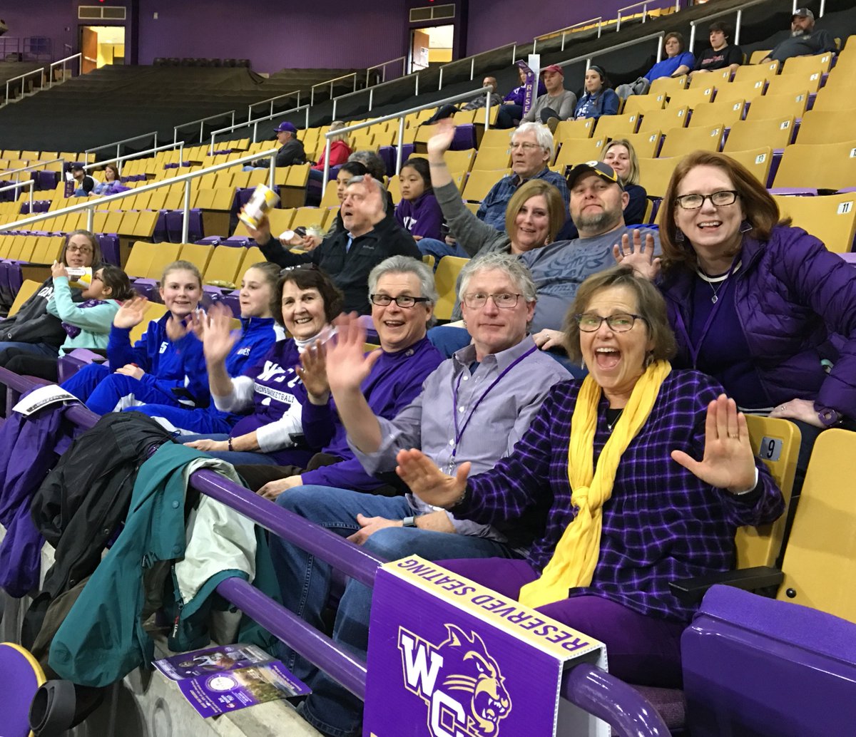 WCUChancellor's tweet photo. Chancellor’s Row guests enjoying the @WCU vs. UNCG WBB game in Ramsey this afternoon. #GoCats! https://t.co/W98vUHu86M