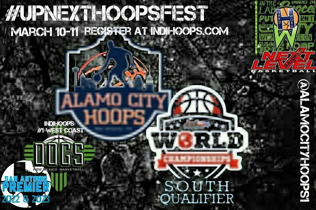 AlamoCityHoops1's tweet photo. #UpNextHoopsfest commitments starting to pick up with the #1 ranked @IndiHoops West Coast team as well as some of the top teams in SA. Don't miss out. Let us know quick if your '22 or '23 team will be part of 210s 1st South Qualifier for @indiworld3.
#AlamoCityHoops #UpNext https://t.co/6GW50c8PPb