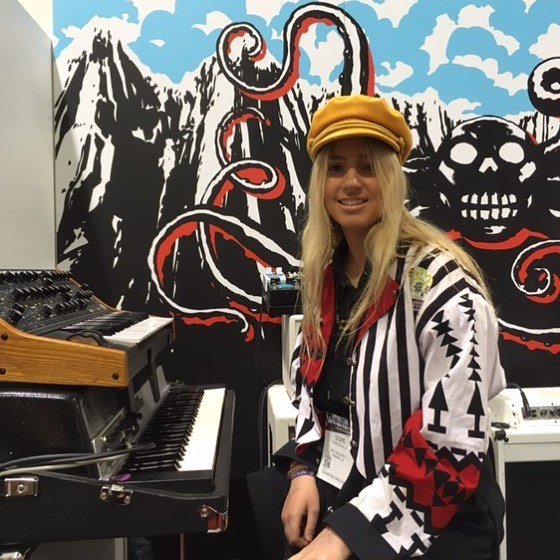 EarthQuakerDev's tweet photo. So exited to have @domi_keys taking the stage with @nicholastsemrad! 
#earthquakerdevices #namm2018 #domidegalle #nicksemrad https://t.co/BL6SlaZ3B1