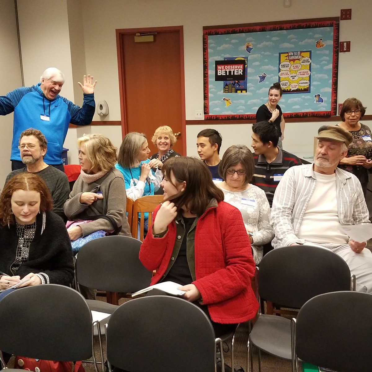 NWSOFAsara's tweet photo. Gillian @NWSOFA #FallFellows Voice of Reason on gun violence pre ention speakers event at Rogers Park Library. https://t.co/ka1VI3lFRi