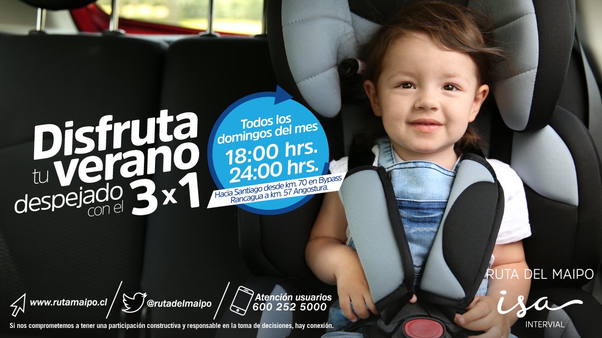 rutadelmaipo's tweet photo. ▶️  VERANO 2018: Mañana se implementará sistema 3x1 hacia el norte, desde #BypassRancagua a #Angostura DESDE LAS 18 HRS. Evita horas de mayor flujo vehicular y finaliza tus vacaciones sin alteraciones. #PlanificaTuViaje https://t.co/a6fCQX60fL