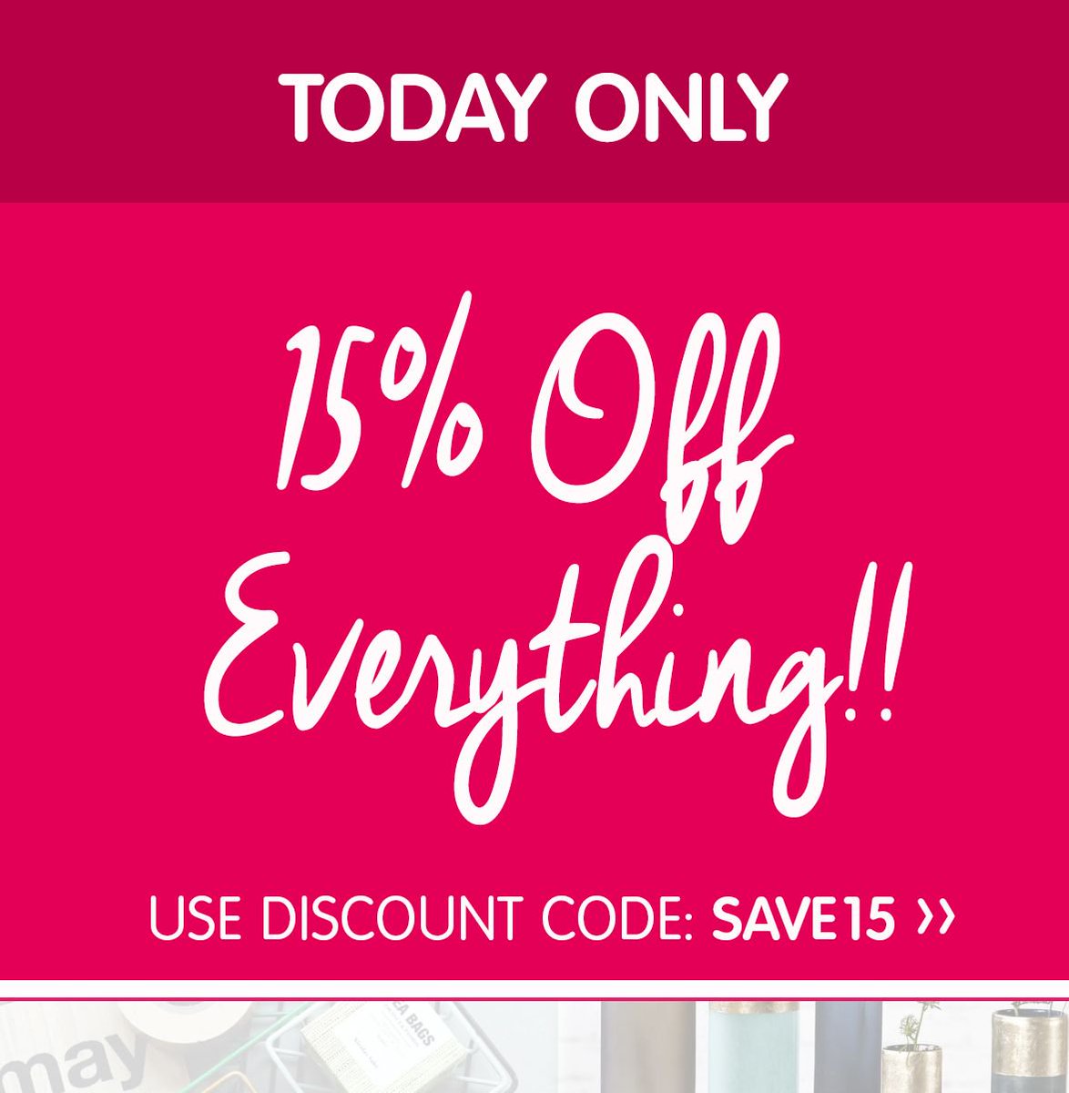Celebrate PayDay weekend!

For the next 24 hours you can get 15% OFF EVERYTHING on the site

Just use code SAVE15 when checking out

buff.ly/2EeIIcd

#deals #discount #voucher #dealoftheday