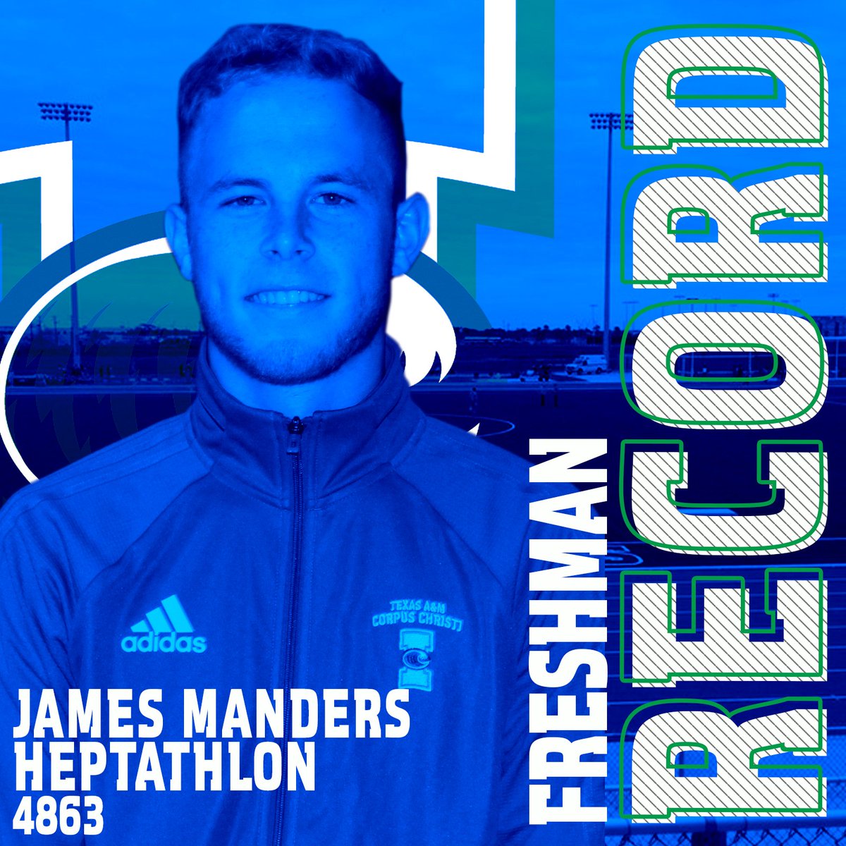 IslandersTFXC's tweet photo. .@CGC_james records the highest heptathlon total in Islanders freshman history this weekend. 

His 4863 ranks second in the Blue and Green record books all-time. #GoDers🏝🌊 https://t.co/1qsog56vQn