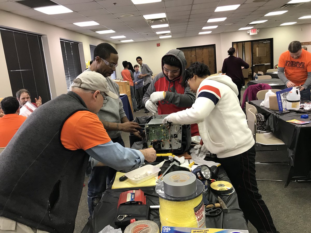 josuefalaise's tweet photo. Look at some of the teams in their designing phase of the @TMCCCHack competition. There was a lot of collaborating and thinking going on. #TMCCCHack https://t.co/ZgfCoCEfSX