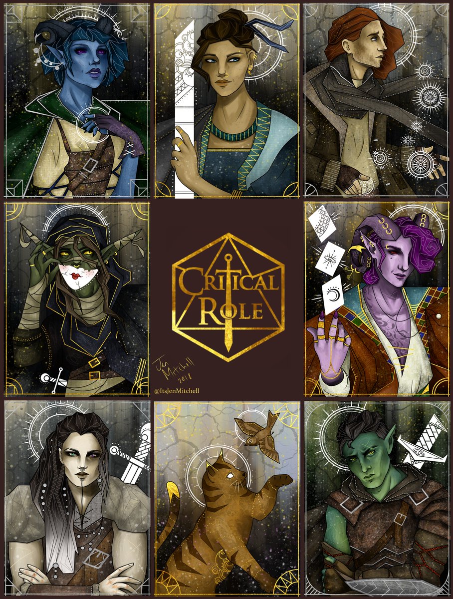ItsJenMitchell's tweet image. Here's all the character portraits I've done for the new season of @CriticalRole... Can't wait to see what happens next! #criticalrole #criticalrolefanart @matthewmercer @Marisha_Ray @WillingBlam @executivegoth @VoiceOfOBrien @LauraBaileyVO @TheVulcanSalute @samriegel