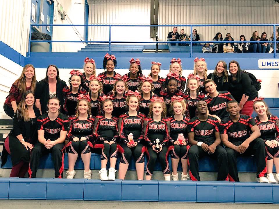 BB_Cheer's tweet photo. Congrats to our Boilers for placing 3rd at Sectionals as well as advancing to the @IHSAState State Championships!!! ! #hammerdown #boilerup #backinblack #proudcoaches https://t.co/WAQXX3PwbA