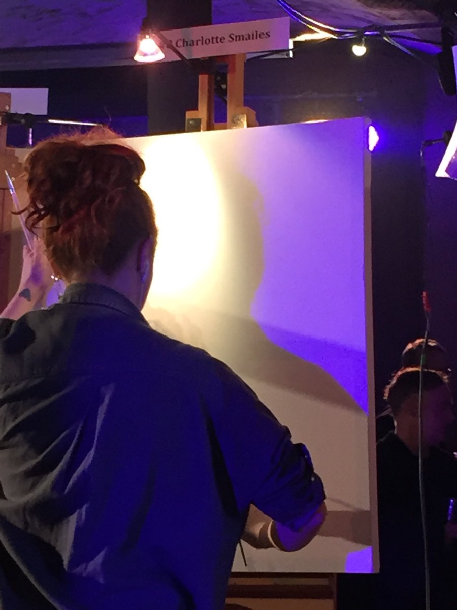 Mapooh's tweet photo. #8charlottesmailes @ArtBattleMCR #manchester #TalbotMill https://t.co/aSs91CEFQc