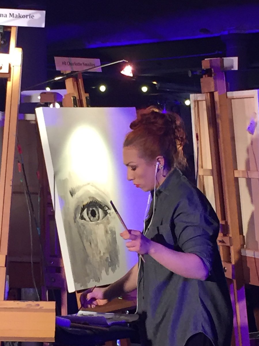 Mapooh's tweet photo. #8charlottesmailes @ArtBattleMCR #manchester #TalbotMill https://t.co/aSs91CEFQc