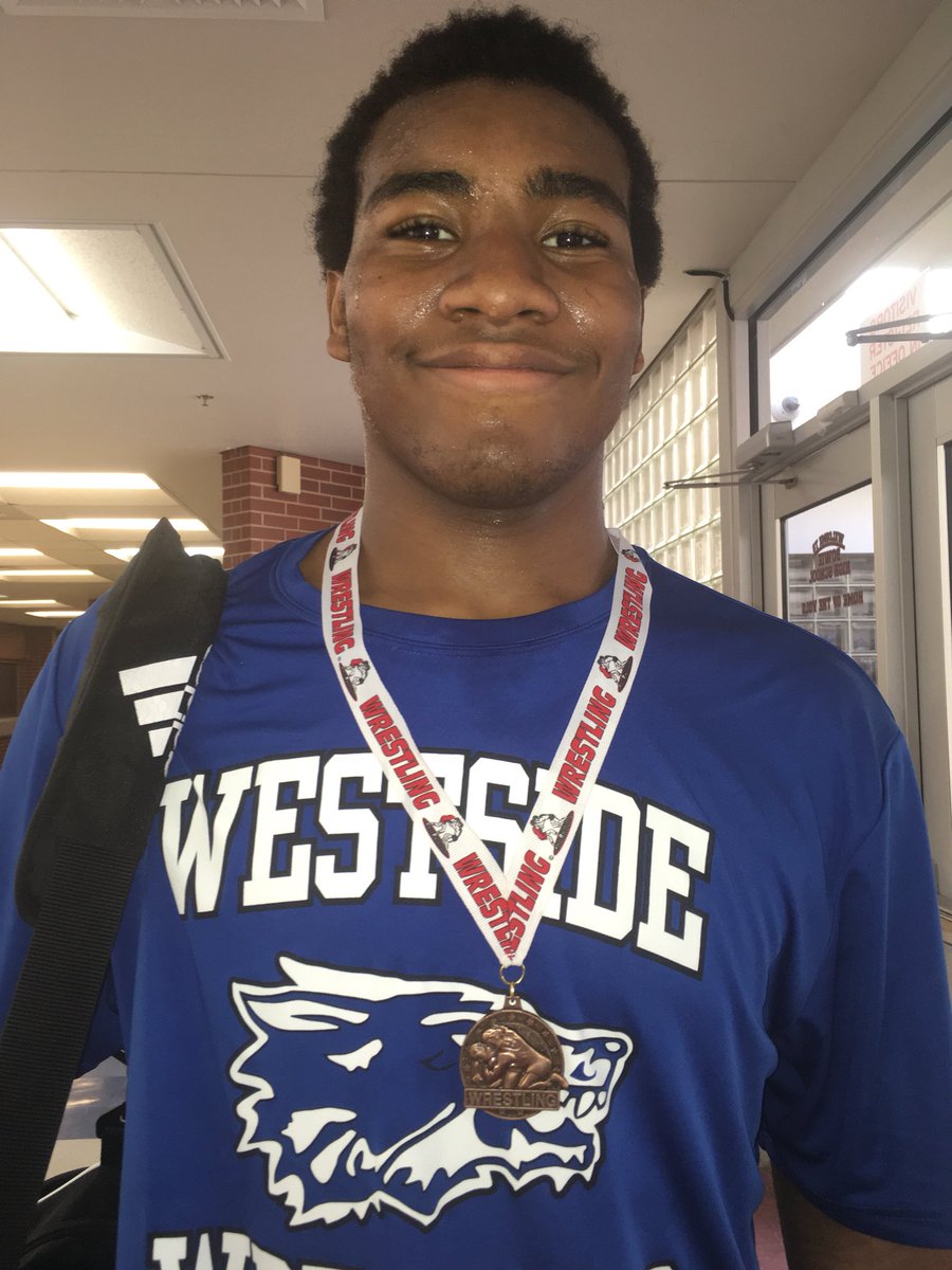 WolvesWrestlers's tweet photo. Great Day for Westside HS Wrestling Team:
1st- 126- Daniel Hernandez-Mendoza 
2nd-106- Christian Lopez
3rd-145 Trey Graham
4th-182 Chris Cofield
@westsidehigh @DambrinoHISDAD @HISDATHLETICS @whshowlernews @WolvesOfWHS #wolveswrestlers #gowolves #gowestsidewolves https://t.co/XqMWIe8a0Z