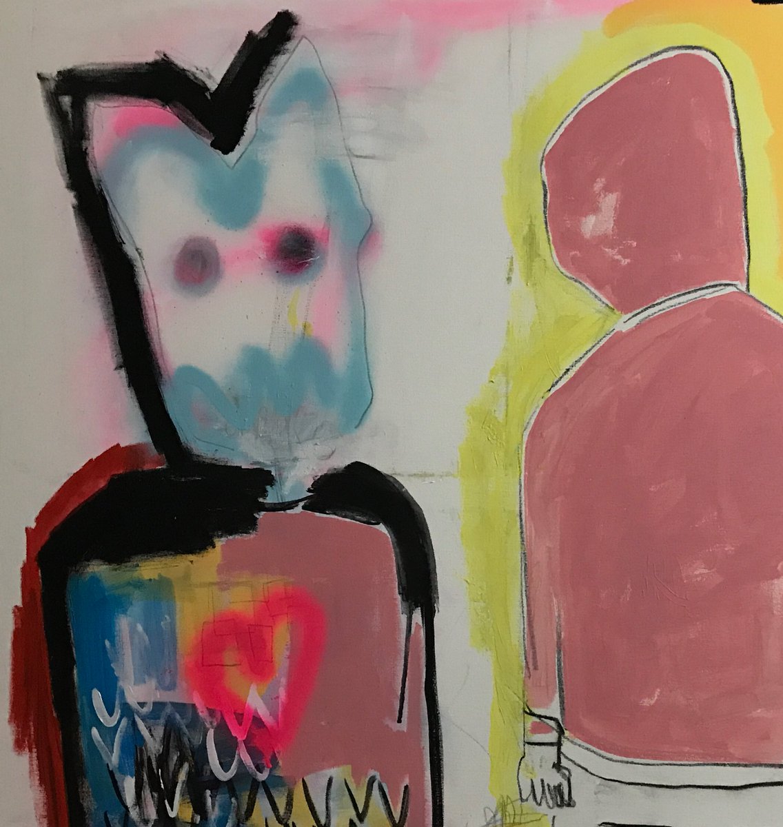 Like it? Wanna see the whole painting? Come see my latest exhibition opening on Feb 8th <a href="/gallery64a/">Gallery 64a</a> in #whitstable - pv 6-9pm on the 8th #painting #contemporaryart #artgallery #spraypaint #mixedmedia #exhibition