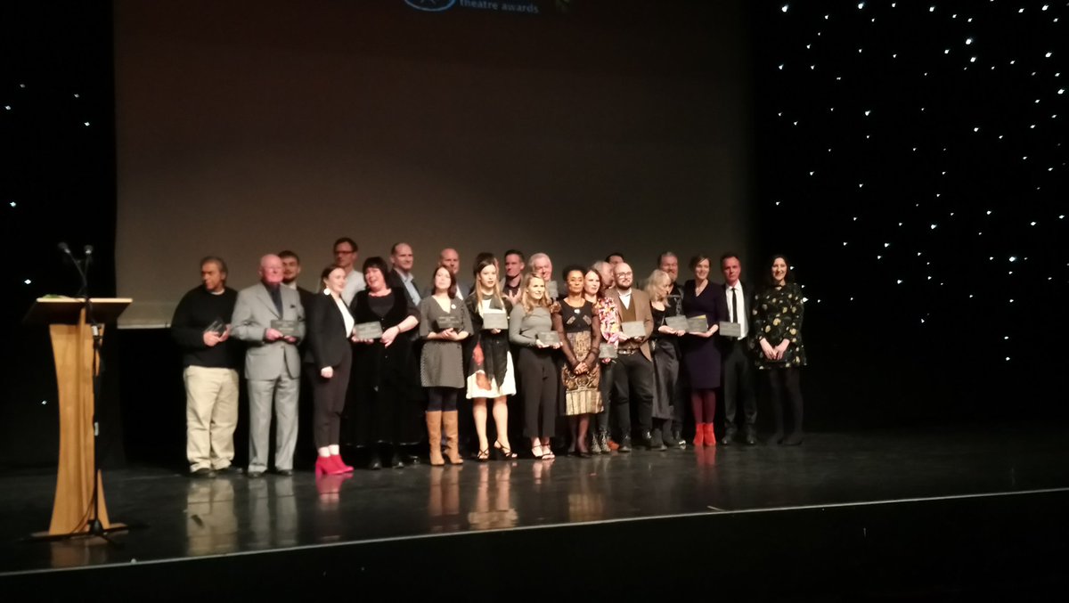 AradGoch's tweet photo. Arad Goch yng ngwobrau Theatr Cymru 2018! Llongyfarchiadau i Buddug a Anneliese am ennill y wobr dylunio / gwisgoedd gorau! Arad Goch at the Wales Theatre Awards 2018! Congratulations to Buddug and Anneliese on winning the best design/costume award! #HenLinellBell #FarOldLine https://t.co/AYrGRgVmkZ