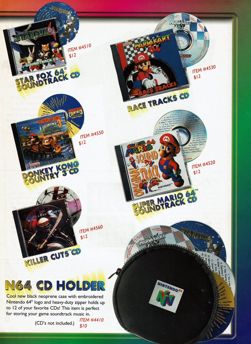 Soundtrack listings from a 1998 Nintendo Power - Super Power