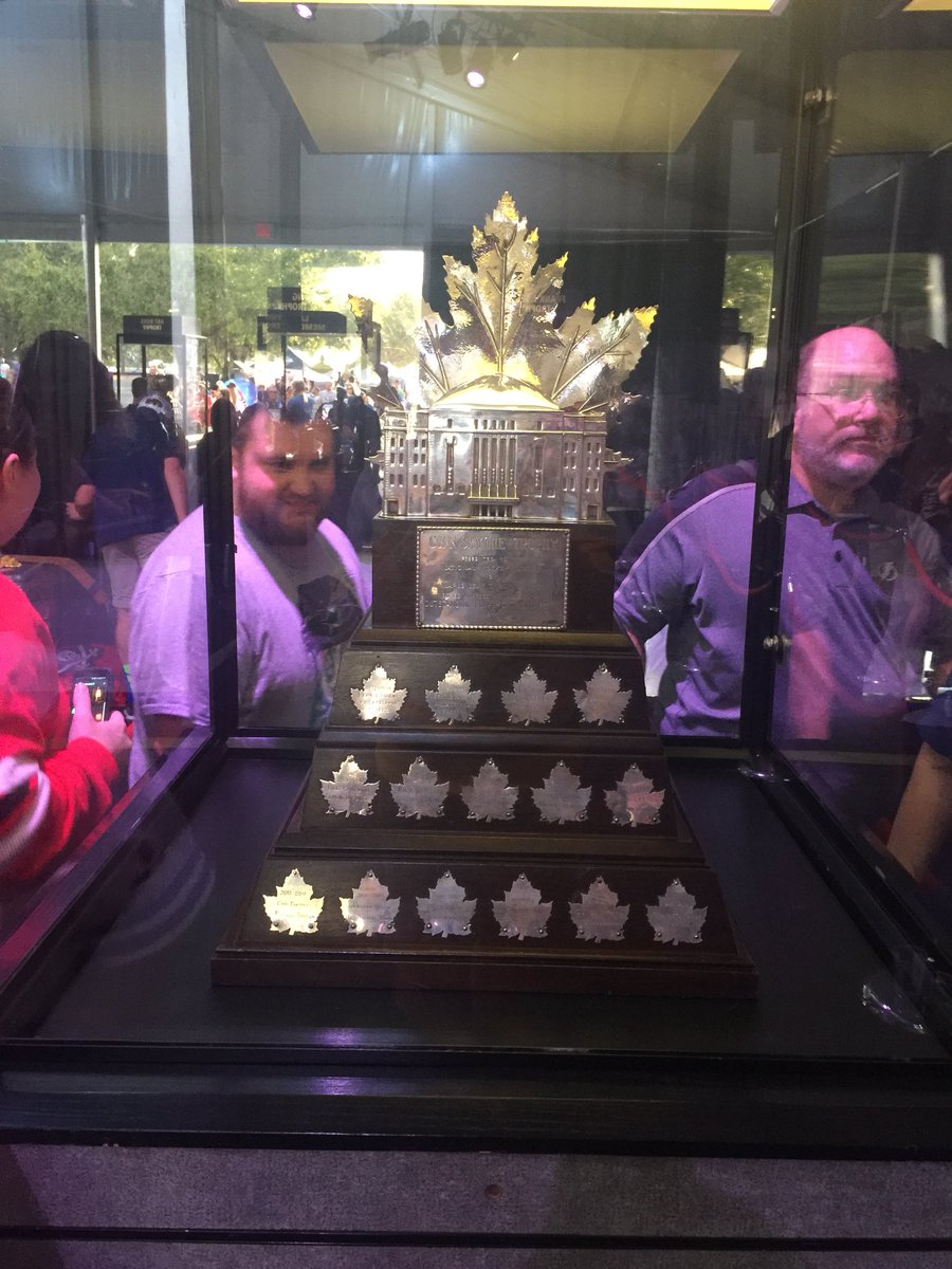 PirateNation22's tweet photo. Such a Dream come true @penguins @NHL Finally got to see our Beautiful #StanleyCup in Person and all the other Amazing NHL Trophies! #Pens #NHLAllStarWeekend #NHLSkillCompetition https://t.co/RAyUZj7482
