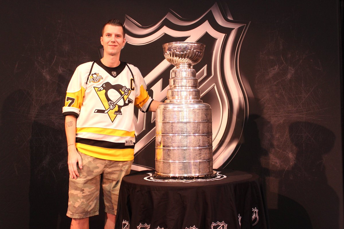 PirateNation22's tweet photo. Such a Dream come true @penguins @NHL Finally got to see our Beautiful #StanleyCup in Person and all the other Amazing NHL Trophies! #Pens #NHLAllStarWeekend #NHLSkillCompetition https://t.co/RAyUZj7482