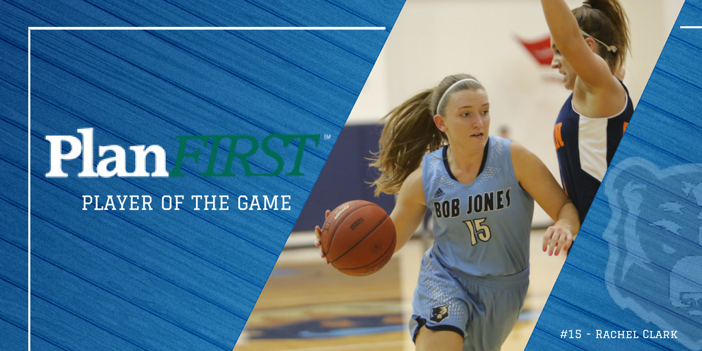 BJUBruins's tweet photo. With 11 points, 8 rebounds, 4 assists and 2 steals, @rayyclarkk did it all for @BJUBruinsWBB in a 72-70 win. She's your #PlanFIRST player of the game. #WeAreBruins #BruinsBasketball https://t.co/bX0OsI6sqk