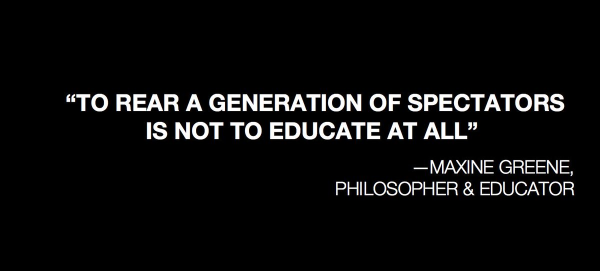 SelbyProject's tweet photo. Maxine always dropped science; about education, about democracy, about the transformative value of public spaces where young people could shape the future. Can we please drop the 21st century skills jargon and start focusing on the practice of engaged citizenship? #democracynow https://t.co/XVnAWChVly