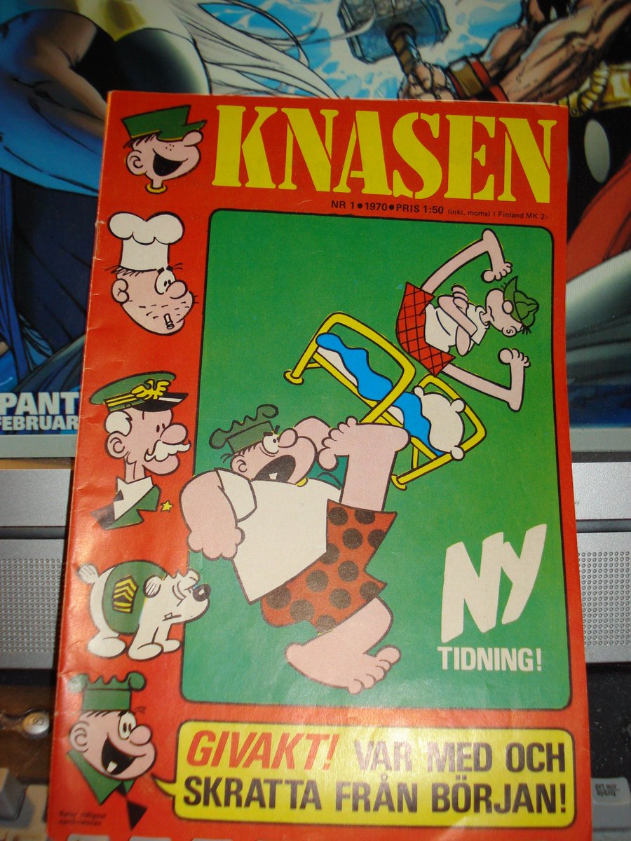 JAlmborg's tweet image. sad to hear that #MortWalker has passed away in the age of 94.
#BeetleBailey or #Knasen as it was called i Sweden, meant a lot to me in my childhood. It is a comics magazine here. And it helped me see more of comics and what was funny (Pic of the first issue ofKnasen which i own)