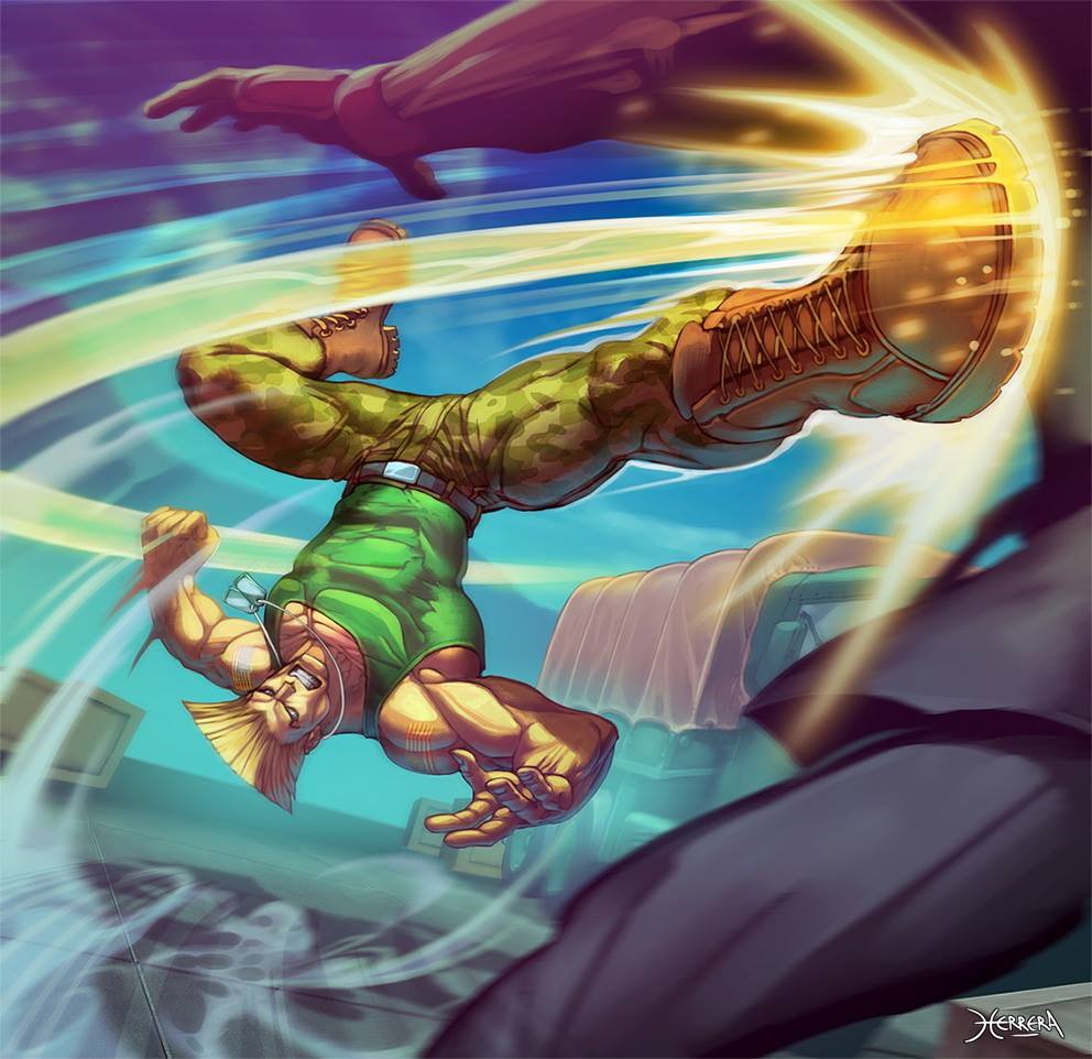 Flash art of guile from street fighter