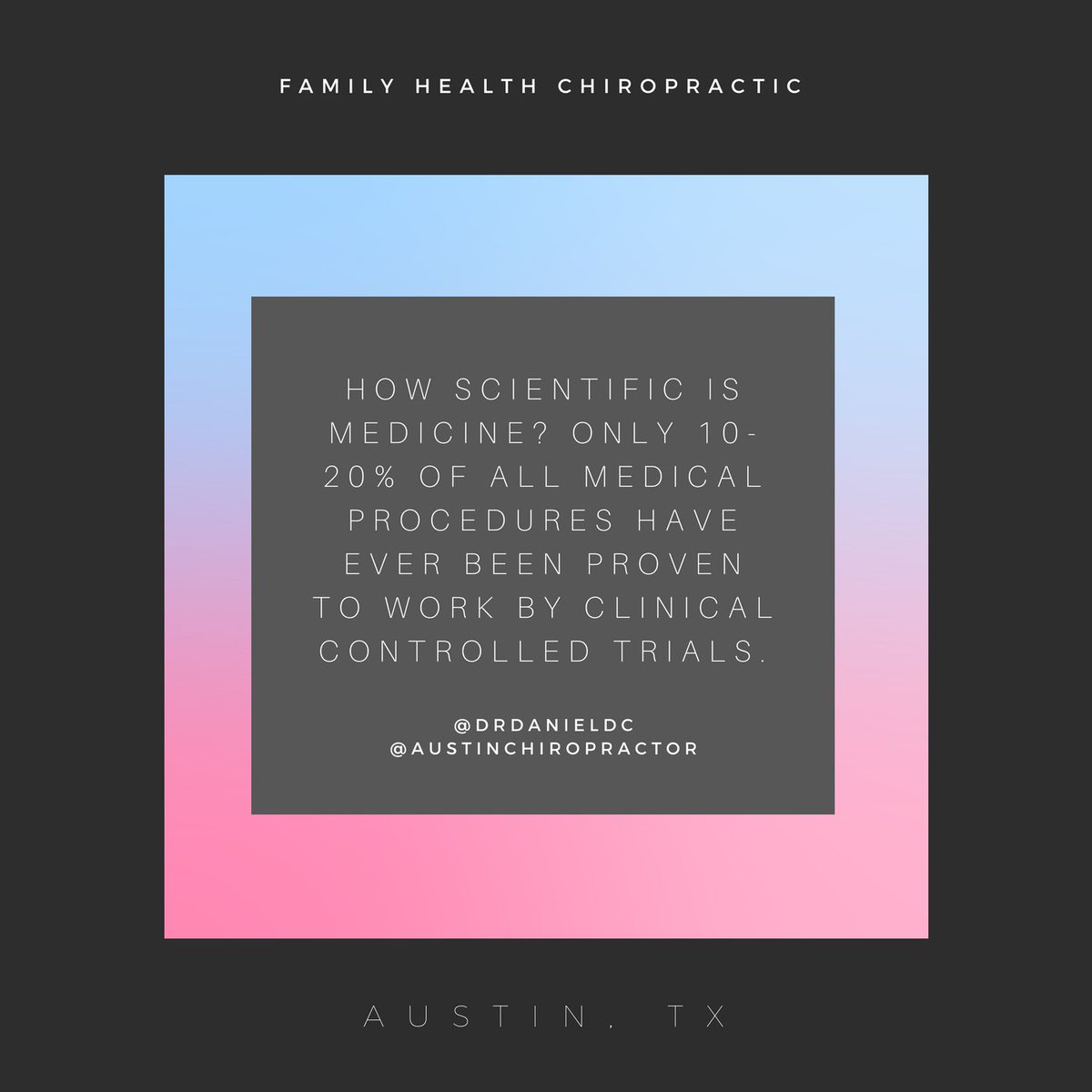 DrEddyMD's tweet photo. RT @atxchiropractor: Next time they tell you chiropractic doesn't work...
***
#functionalmedicine #chiropractic #austinchiropractor #drdanieldc #atx #austinfit #austinfitness #health #wellness #healthy https://t.co/HK6izScuPN