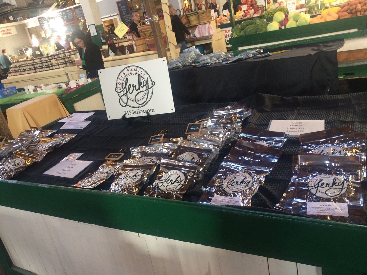 MFJerky's tweet photo. Look for us across the hall from our old stand at the York Central Market! Thanks for continuing to follow us around while we do the pop up vendor shuffle! #MFJ #beefjerky #YorkPA https://t.co/Fo8YgpDezf