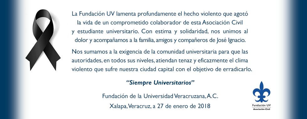 FundacionUV's tweet image. Todo el equipo de Fundación UV envía sus condolencias a los familiares y amigos de nuestro compañero José Ignacio.