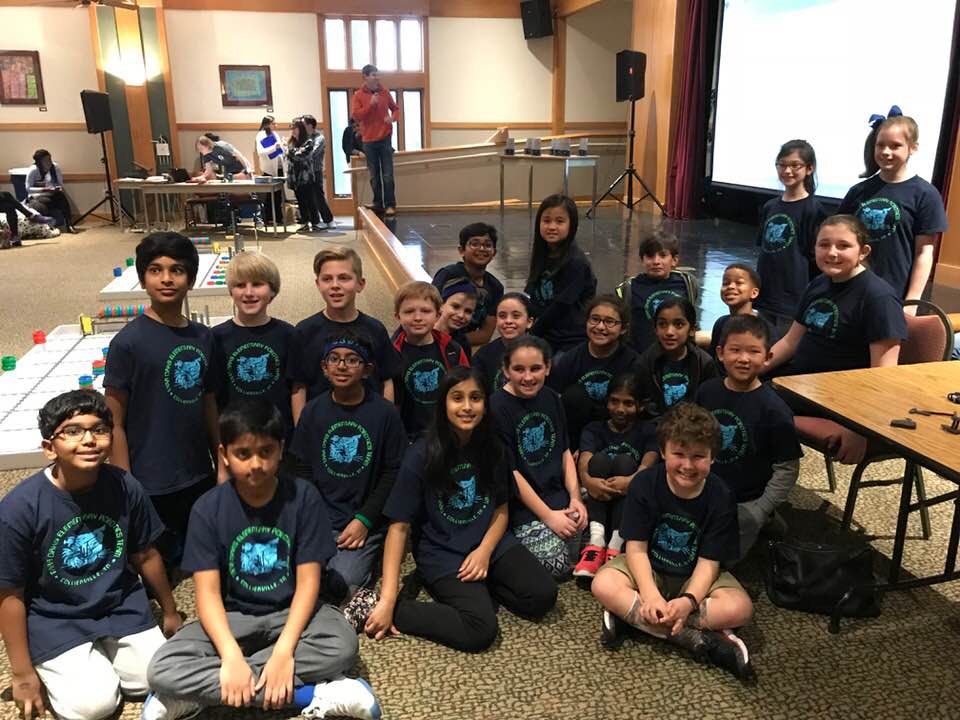 RisaElder's tweet photo. So proud of our Tigerbots! They all did an amazing job today &amp; showed such improvement! Congratulations to team C for winning the Skills Challenge Award &amp; Elementary Excellence Award.  They are headed to State!! @TaraOaks_ES @cville_schools @CSSupt https://t.co/MszbMmpyJ8