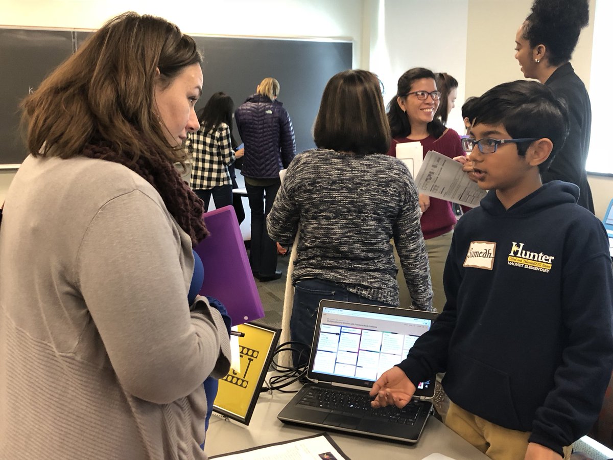 wooten76's tweet photo. Fifth grade students at Hunter GT/AIG Magnet Elementary presented the Technology Showcase at the NC Association of Elementary Educators District 3 conference at Meredith College. We are so proud of their leadership skills with technology! #ncaee, @HunterPrincipal https://t.co/QKBjbQpeMv
