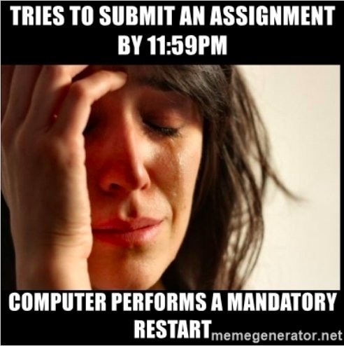 AlliseJackson's tweet photo. When your computer updates after postponing it for months #StudentMeme https://t.co/Ptg7RFWt9r
