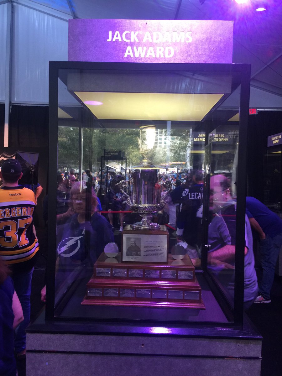 PirateNation22's tweet photo. Some more Amazing Trophies at #NHLSkillCompetition #NHLAllStar https://t.co/8AkCSTx3Rp