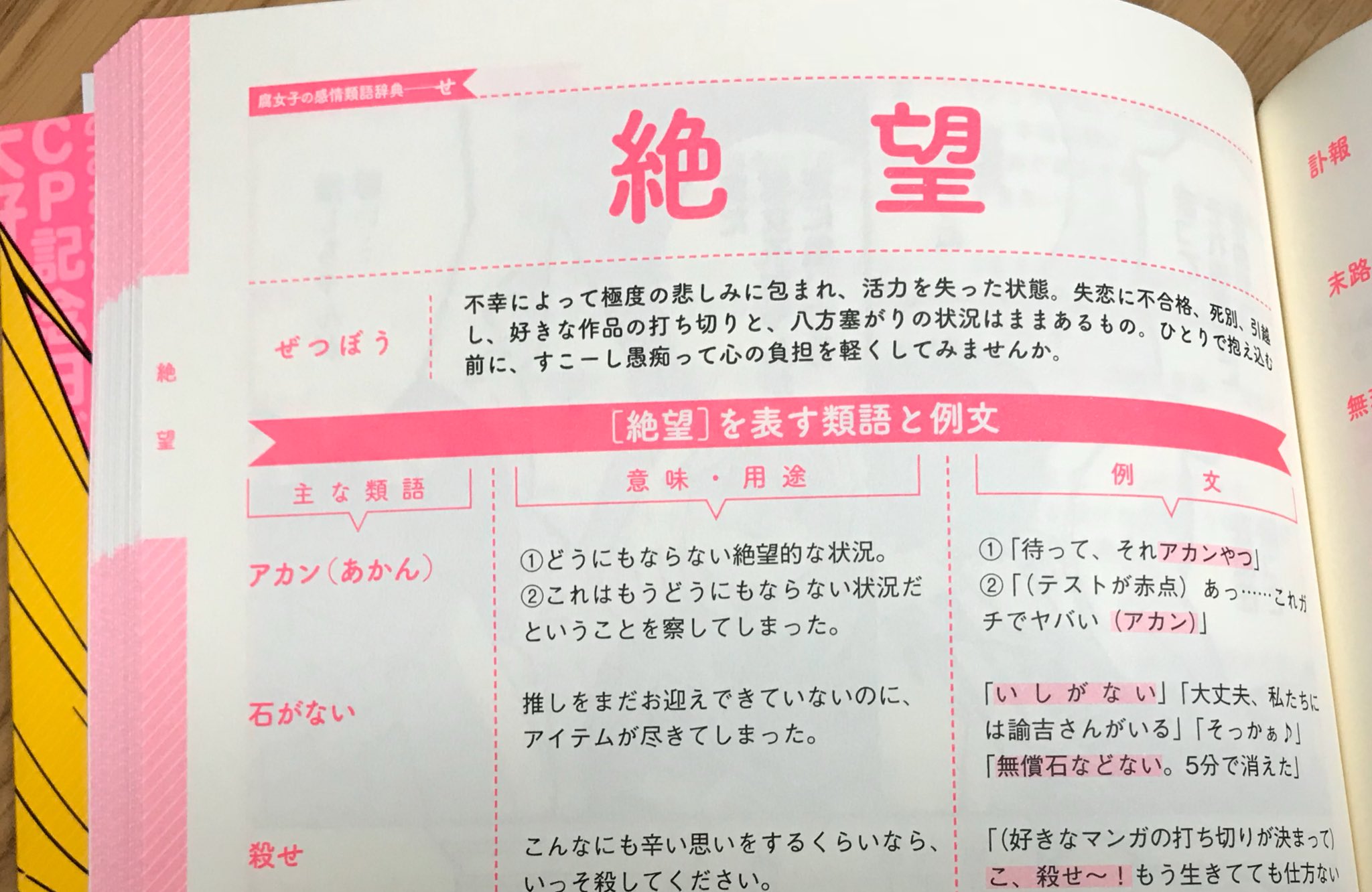 みう 東京24区 推しが尊すぎてしんどいのに語彙力がなさすぎてしんどい が届いた とてもわかりみが深い辞書なので本当におススメ 絶望の類語 石がない 大丈夫 私たちには諭吉さまがいる には笑った まあ悲しいの類語に悲しみがマリアナは