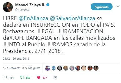 Armenteros2001's tweet photo. Un orgullo ver a @MelZelayaHN, lider de la @AlianzaOposHN, convocando a la INSURRECCIÓN POPULAR CONTRA LA DERECHA GOLPISTA. Un ejemplo a seguir para toda América Latina. Si nos tocan a uno, NOS TOCAN A TODOS #IPHG https://t.co/ojmBAHvqUZ