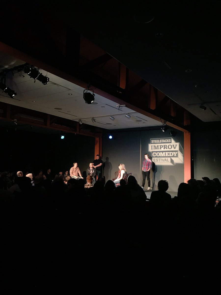 PatrickMBrogan's tweet photo. @LawFirmUCB has a full @SteelStacks house rolling with their headline show at the 5th SteelStacks Improv Comedy Festival! #ssicf #SSICF18 https://t.co/DrQvI4UnCu
