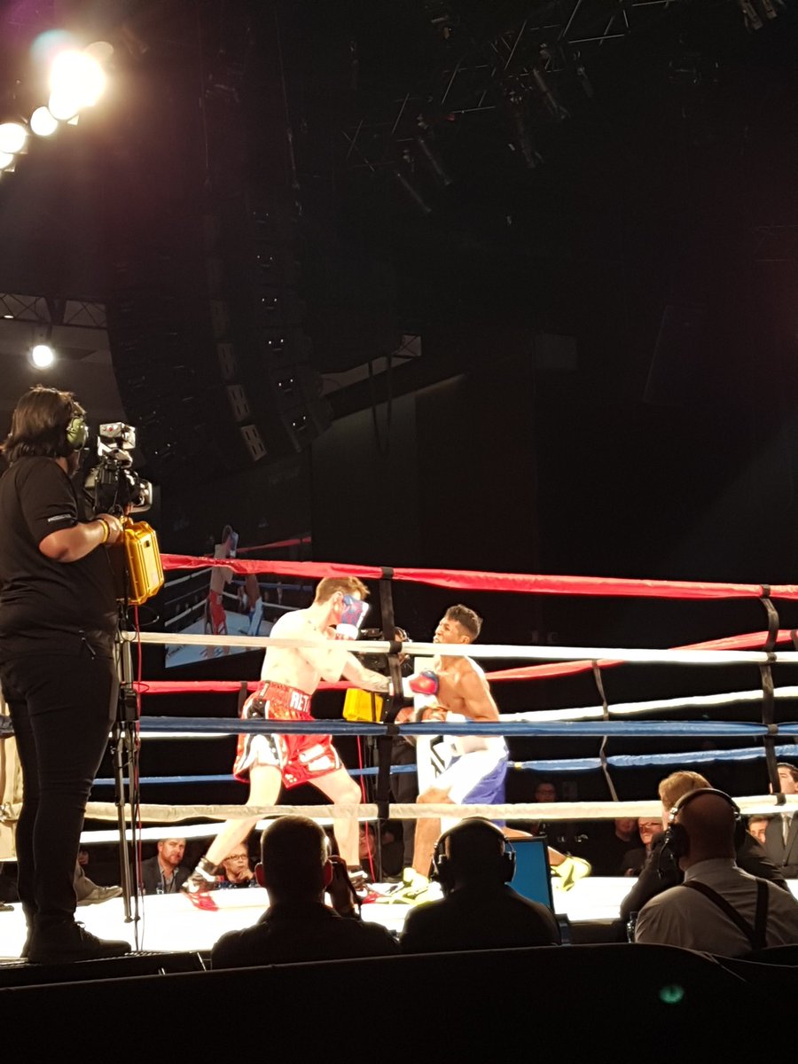 GreyEagleResort's tweet photo. Grey Eagle's own security detail #DevinReti throwing bombs in the first round #DekadaFightNight https://t.co/qaerH8IyIT