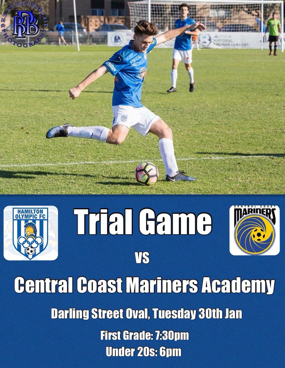 NcleOlympic's tweet photo. HOFC First Trial of 2018
Olympic vs @CCMariners Academy 
Darling St Oval, Tuesday night
1st Grade kick off at 7.30pm
20s kick off at 6.00 https://t.co/4cov9qJaDx