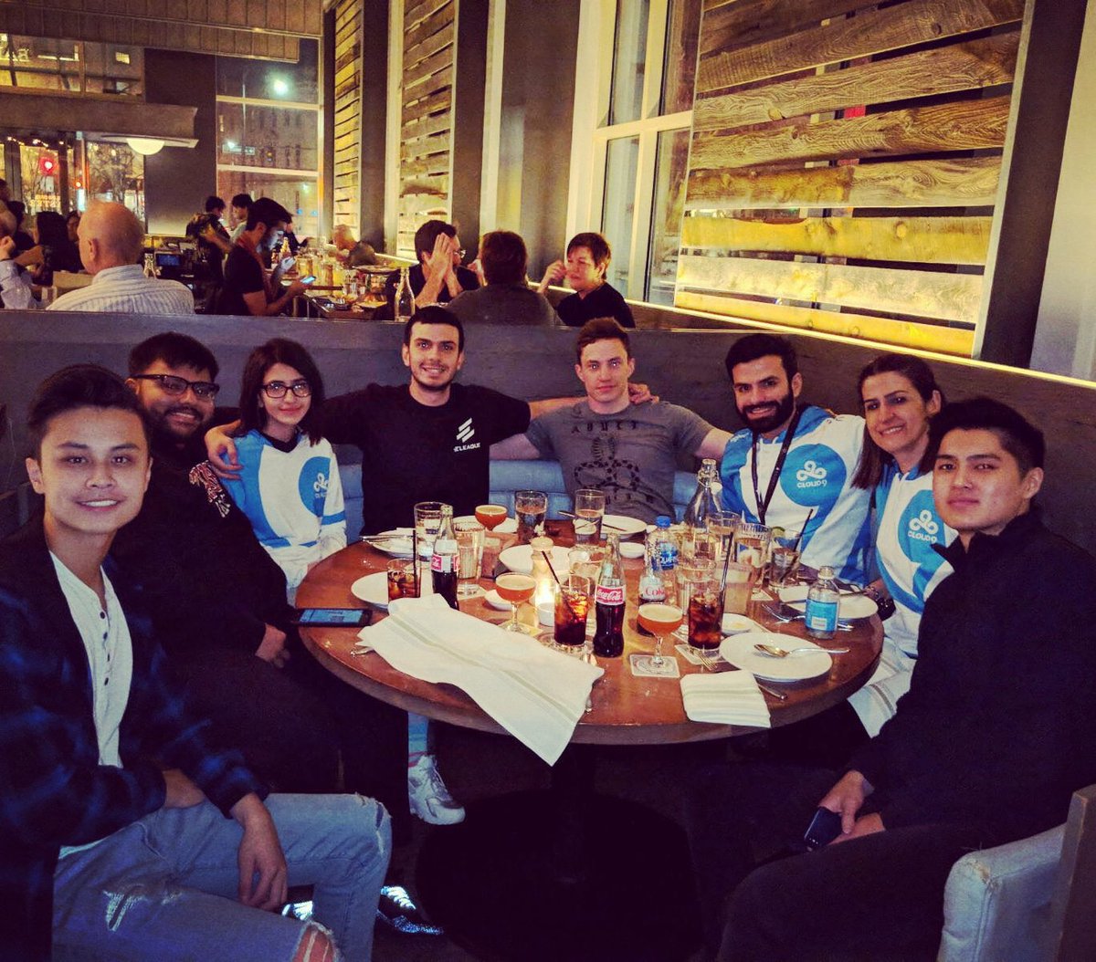 RUSH's tweet photo. Celebratory dinner with tariks fam.  It's still not over though, we have the finals vs @fazeclan tomorrow.  Let's make history.https://t.co/rNUcuw5eSp https://t.co/JO0ckvR1TZ