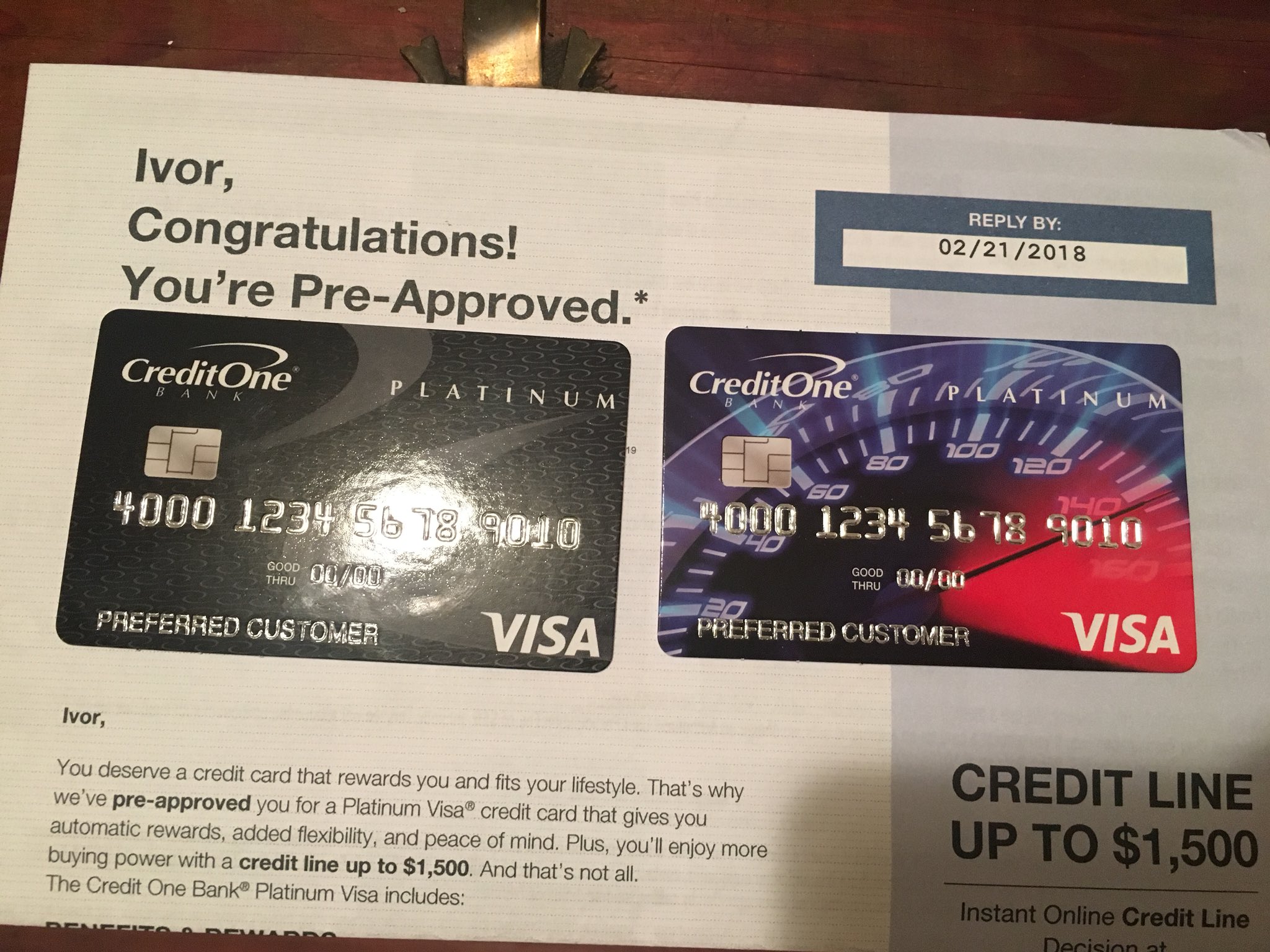 Ivor Tossell On Twitter Capital One Sent Me Not One But Two Fake Cardboard Credit Cards About 30 Of My Mail Is Unsolicited Crap From Credit Card Companies I Have No Affiliation