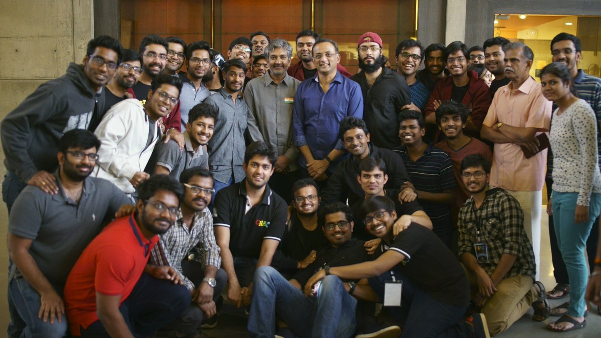 IIMA_Chaos's tweet photo. The Ignitus Speaker Session by Mr. @ssrajamouli and Mr. @Shobu_ was truly an insightful and amazing experience. We would like to thank both our esteemed speakers for coming down to campus and hope to see you again at @IIMAhmedabad .
#chaos2018 #ignitus #speakerseries
#BahuBali https://t.co/NpkOxRZhbd
